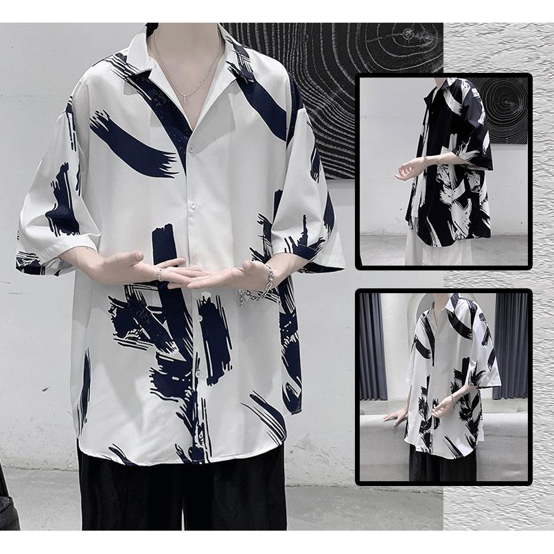 Áo Sơ Mi Nam Tay Lỡ Cổ Vẻ Họa Tiết Vệt Sơn Phong Cách Cá Tính Thời Trang Zenkonu SO MI NAM 1000029 | BigBuy360 - bigbuy360.vn