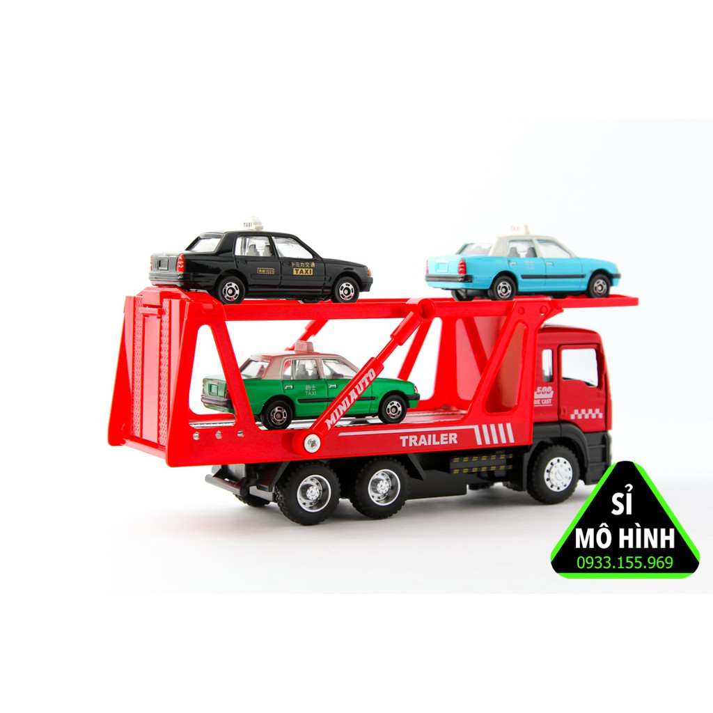 [ Sỉ Mô Hình ] Mô hình xe container chuyên dụng chở xe