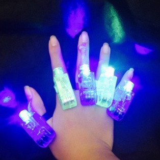 Ngón tay phát sáng Led Finger-Nhẫn Đeo Ngón Tay sở hữu Đèn Led Phát Sáng Độc Đáo vòng đèn LED laser phát sáng gắn trên