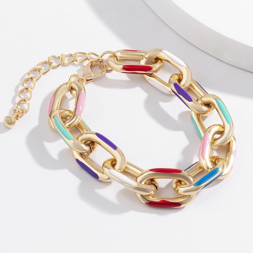 Vòng Tay Kim Loại Nhiều Màu Sắc Phong Cách Punk Cho Cặp Đôi