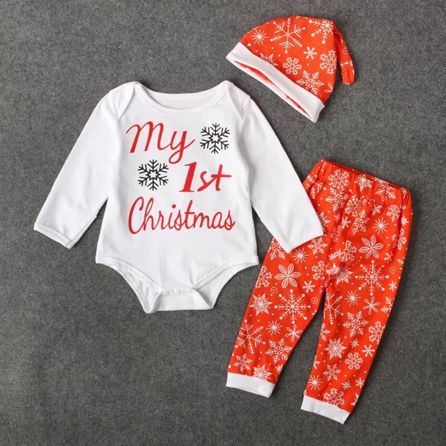 (CÓ SẴN) Body diện Noel giáng sinh size 80cm My 1st Christmas