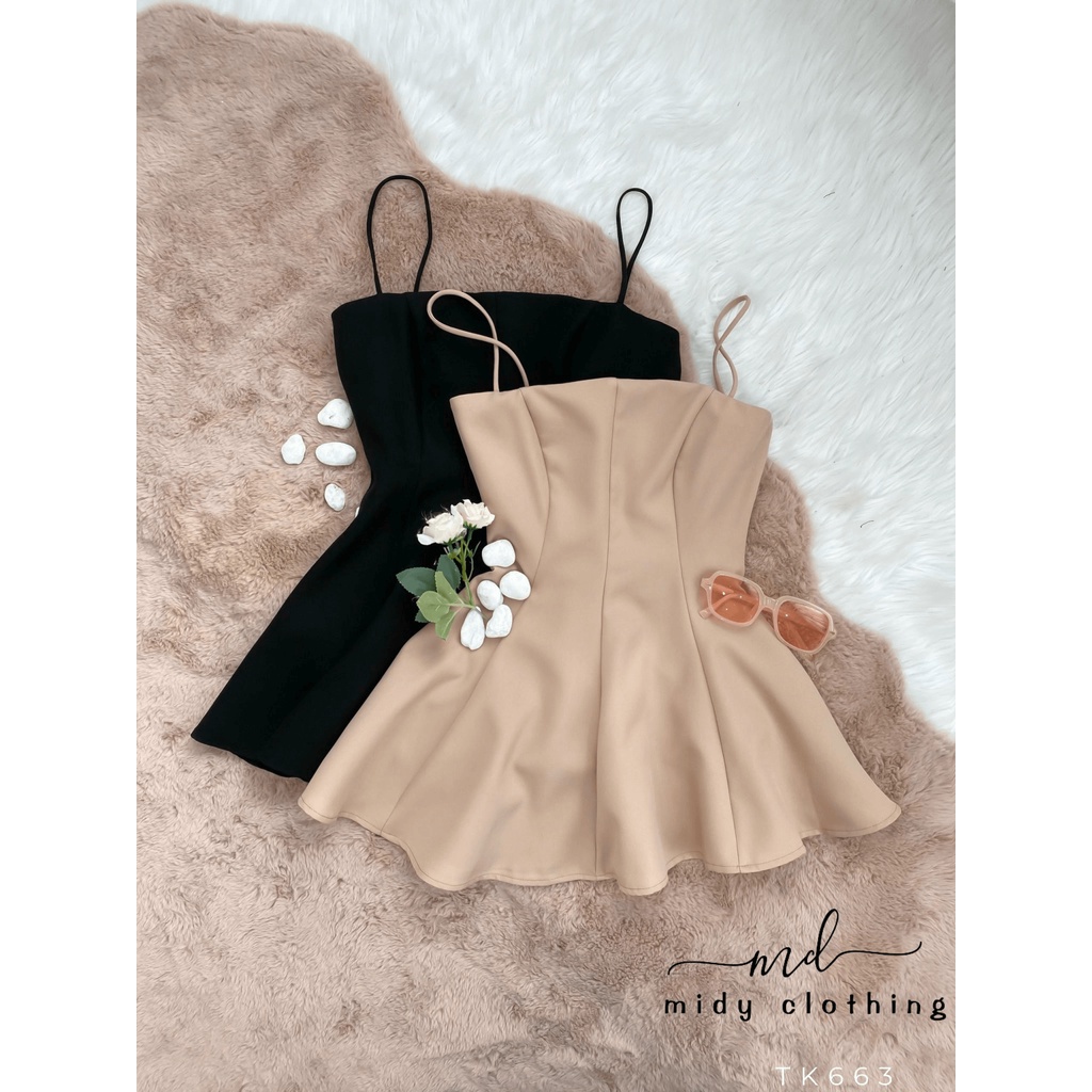 HOẢ TỐC Áo 2 dây thiết kế peplum vải cotton 3 màu