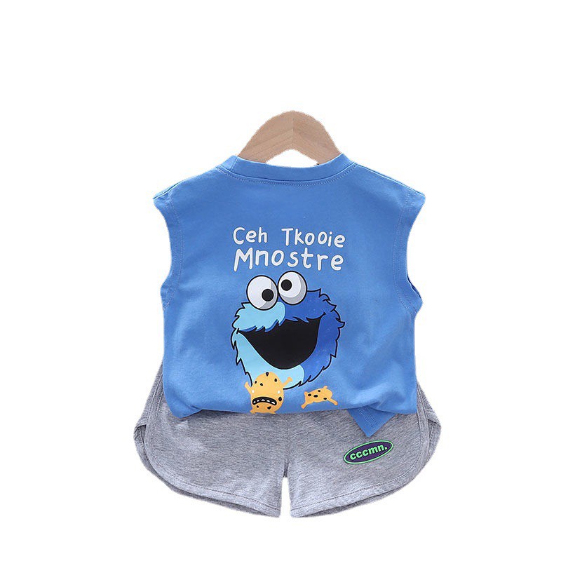 Đồ Bộ Bé Trai, Bộ Sát nách Mnostre In Hoạt Hình Chất Cotton Cực Mát Cho Bé Từ 8-18kg - SUMO KIDS