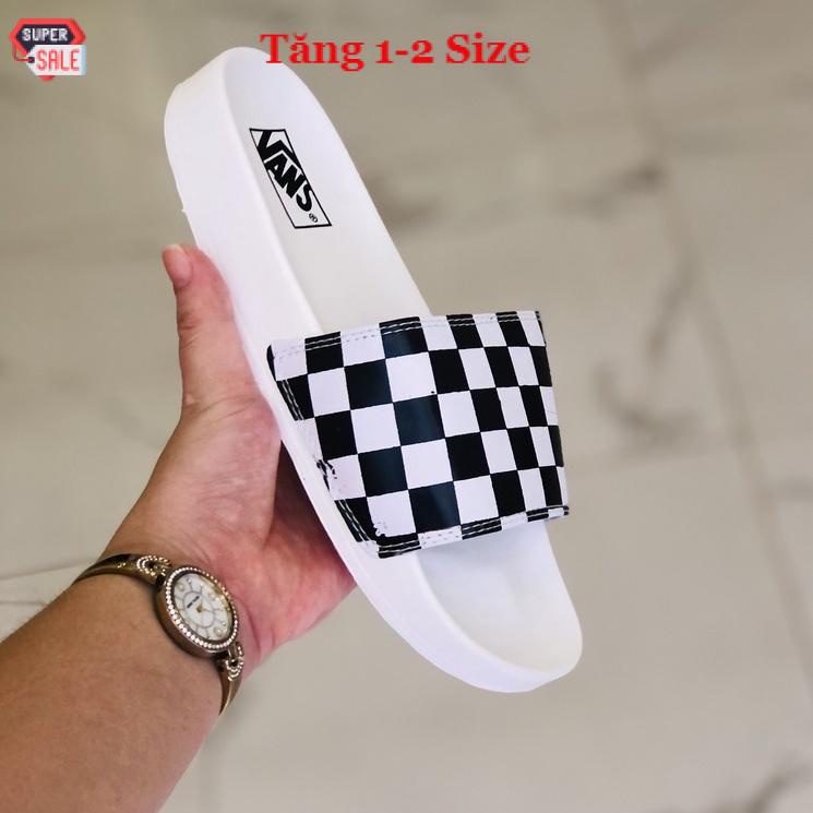Dép unisex 𝐌𝐋𝐁 𝐕𝐀𝐍𝐒 caro ❤️FREESHIP + Hộp❤️ dép mlb van quai ngang thể thao nam nữ caro nhiều màu