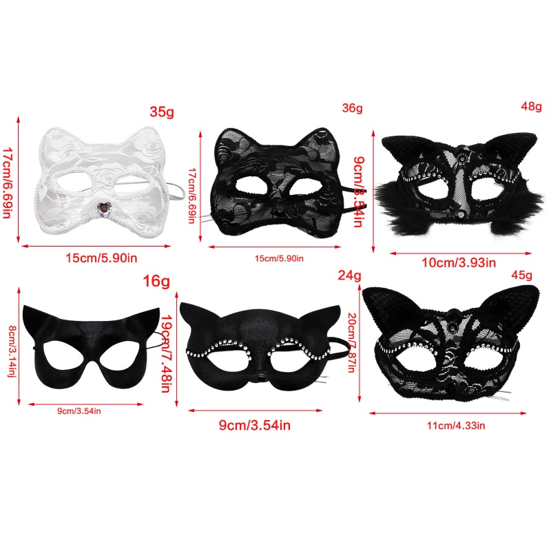 Mặt Nạ Ren Che Mắt Hóa Trang Mèo / Cáo Quyến Rũ Dịp Halloween