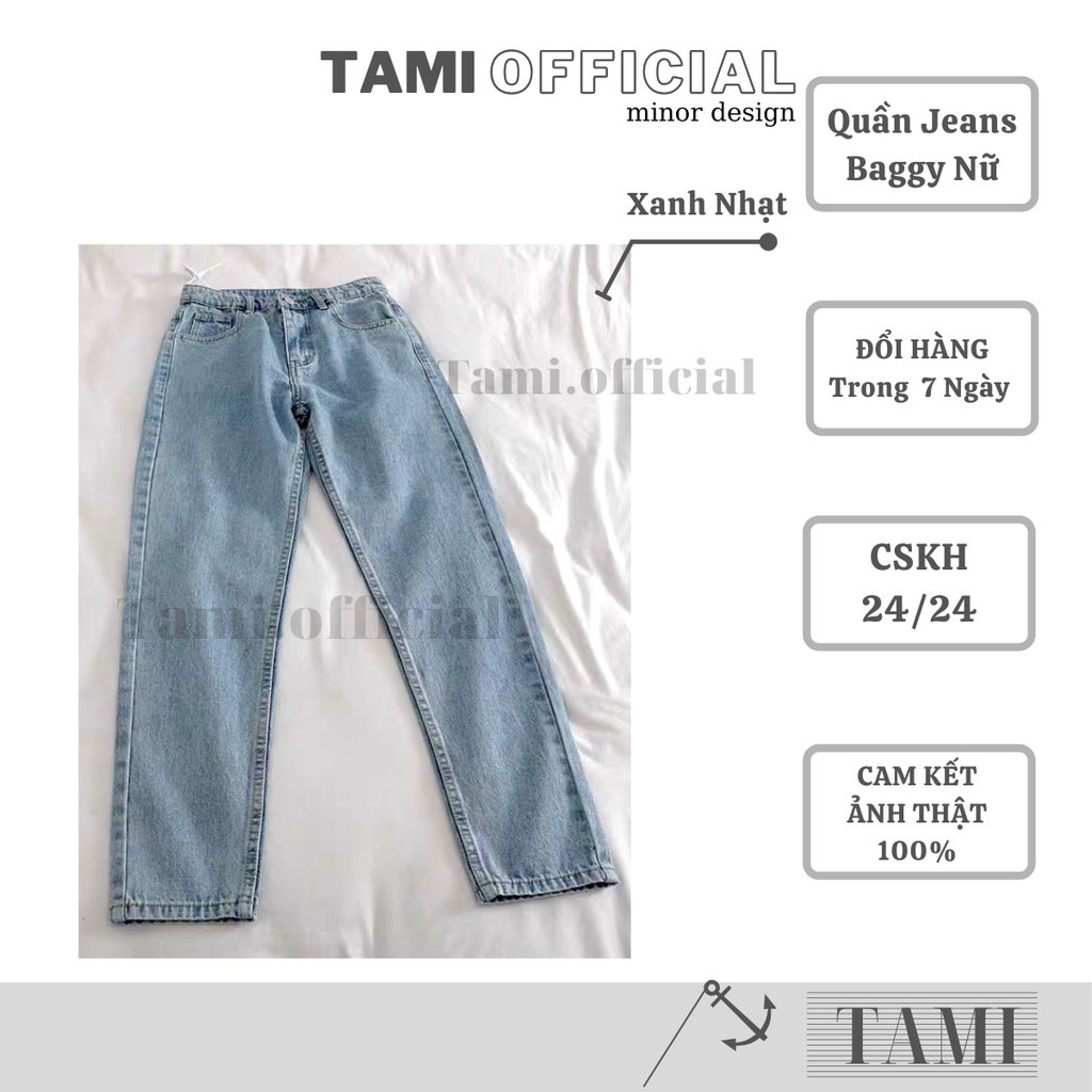 Quần Jeans BAGGY NỮ Xanh Nhạt BASIC Đáy Cao Siêu HÁCH DÁNG [ Tami Official ] | BigBuy360 - bigbuy360.vn