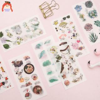 Bộ 6 cái nhãn dán washi 27 kiểu dễ thương