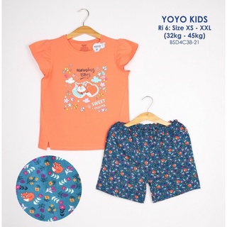 Bộ short thun Yoyo bé gái Size đại.