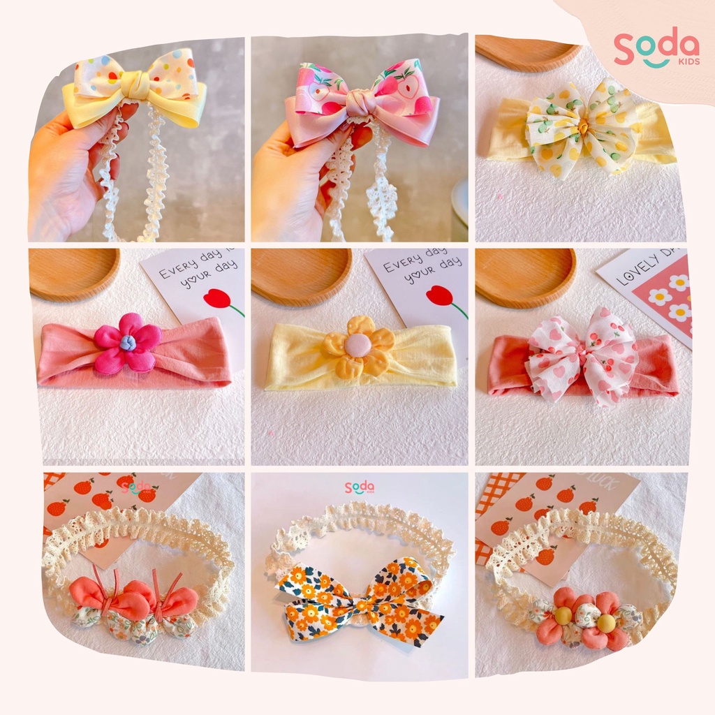 Băng đô bé gái nơ hoa 2022 mẫu mới