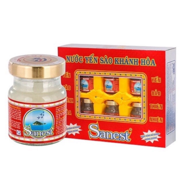 Nước Yến Sào Khánh Hòa Sanest (Hộp 6 Lọ X 70ml/Lọ) - Tặng Giỏ Xách