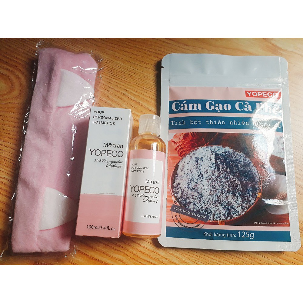 Combo Mỡ trăn Yopeco và Cám Gạo Cà Phê - tặng 1 Băng đô tai mèo xinh xắn