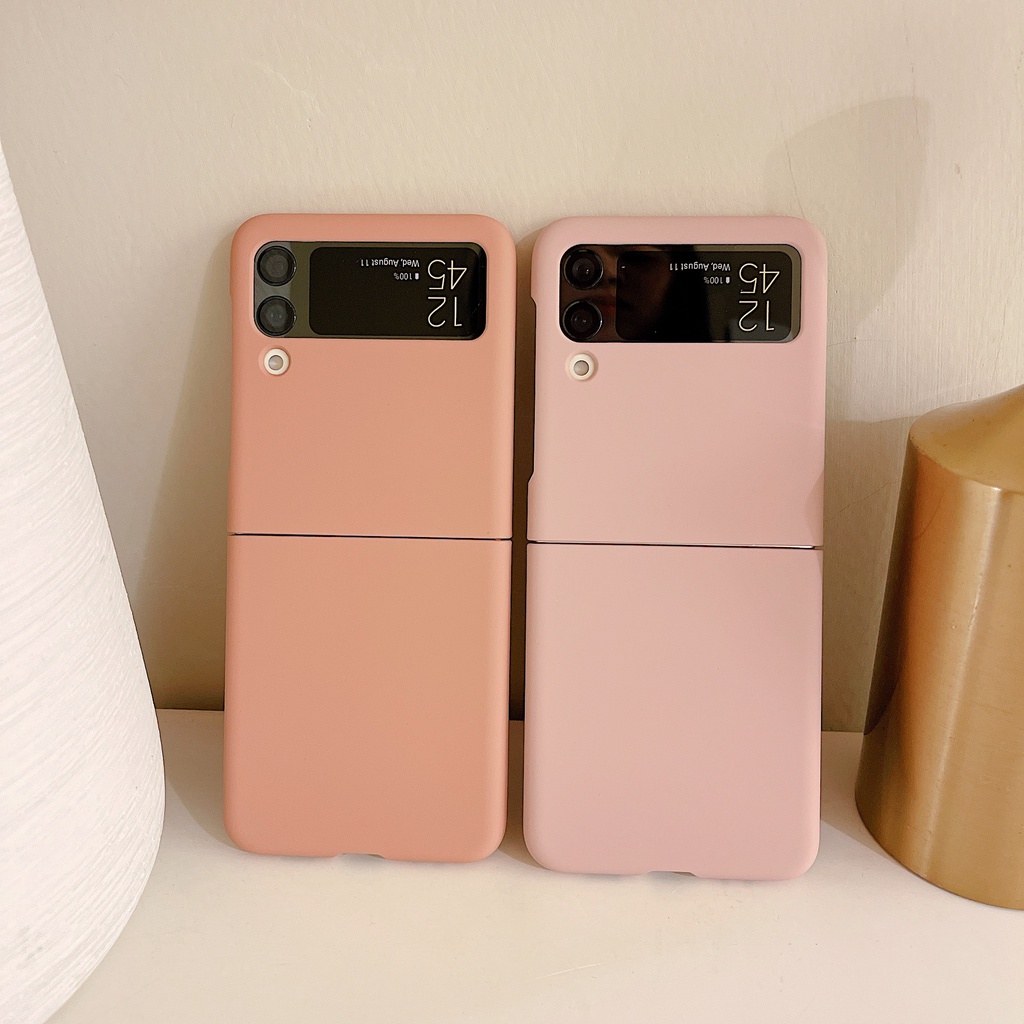 Ốp Điện Thoại Nhựa PC Cứng Màu Trơn Sang Trọng Cho Samsung Galaxy Z Flip 4 3 5G Z Flip4 Zflip 3