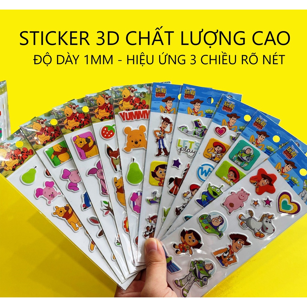 Sticker 3D hình dán nhiều chủ đề đáng yêu cho bé trai, bé gái - Coolgift