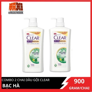 COMBO 2 Chai dầu gội Clear Bạc hà 900g