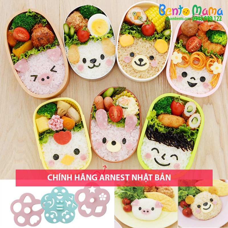 Bộ 3 cutter nhật bản đa năng trang trí tạo hình bento CHÍNH HÃNG ARNEST