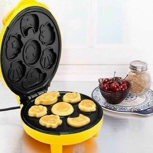 Máy làm bánh tại nhà nhỏ gọn hình thú gồm 7 khuôn chống dính tiện lợi