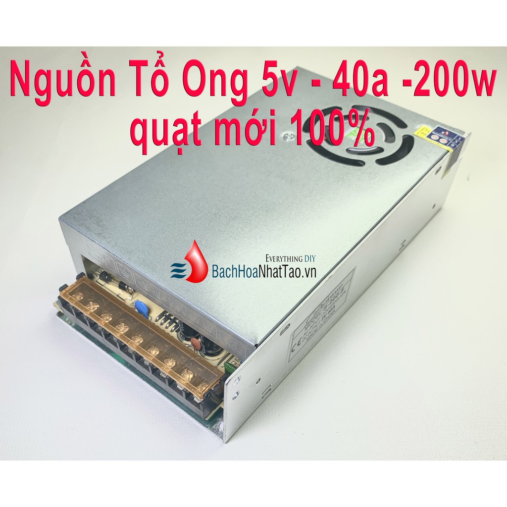 Nguồn tổ ong 5V 40A 200W(quạt) mới 100%