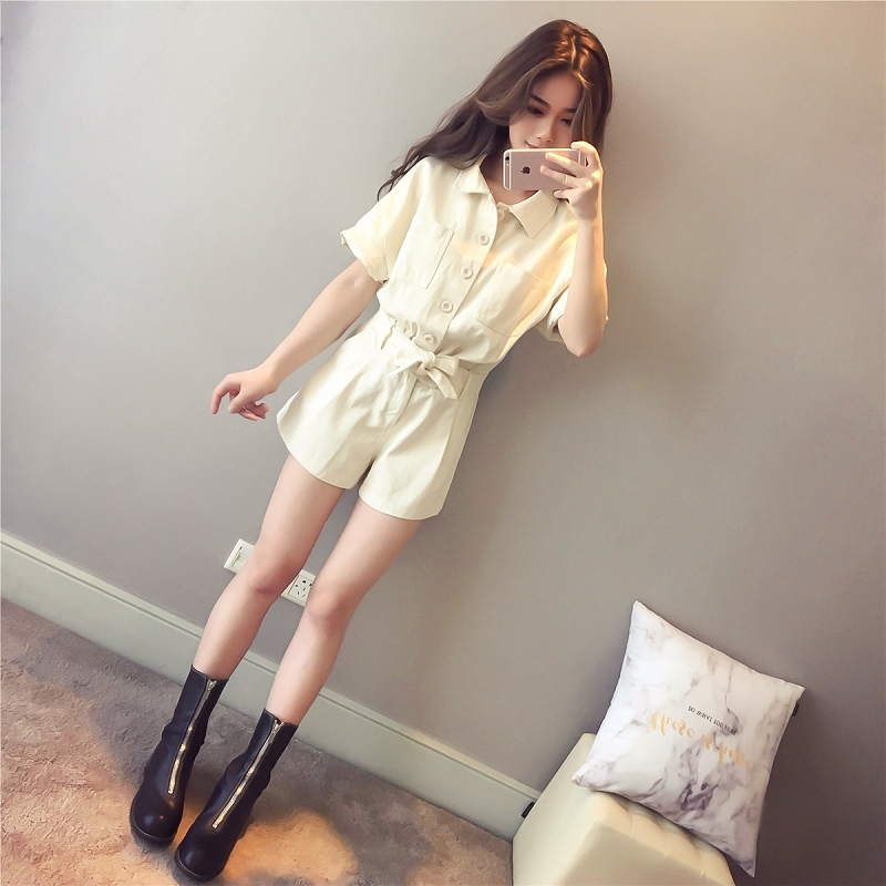 Set Áo Sơ Mi Ngắn Tay Và Quần Short Denim Ống Rộng Thời Trang Dành Cho Nữ | BigBuy360 - bigbuy360.vn