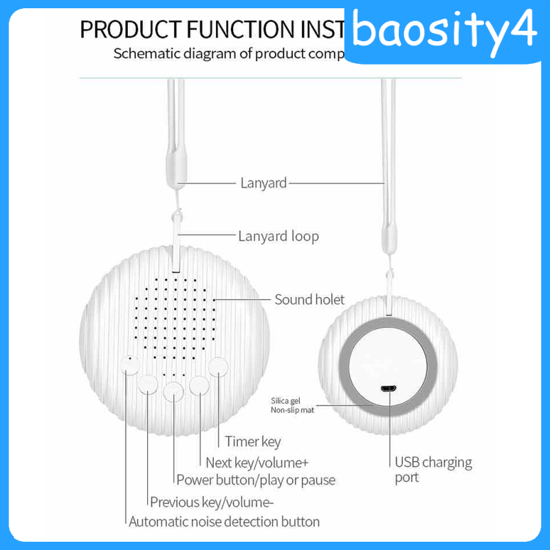[baosity4]Mini White Noise Machine Sleep Sound Machine Therapy Helper Sleep Helper