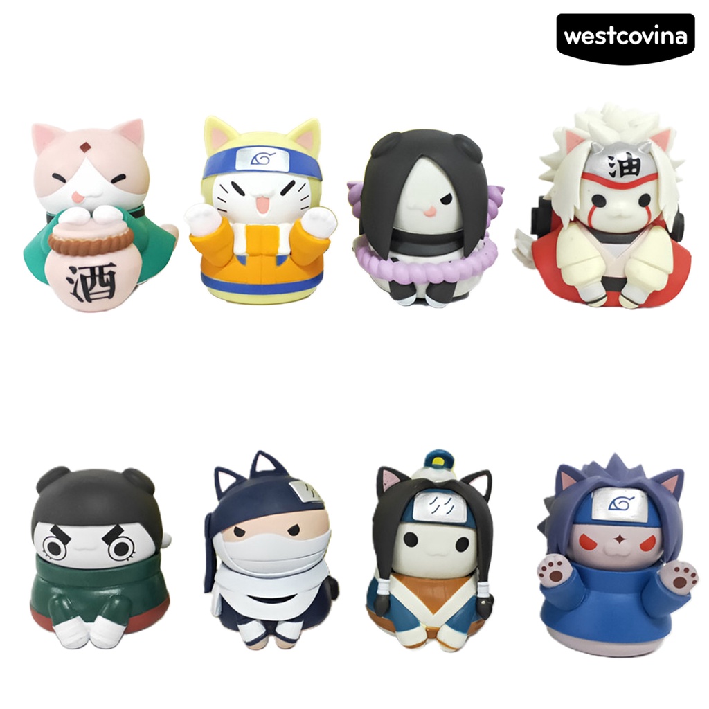 Set 8 Mô Hình Nhân Vật Anime Naruto Mini Bằng Pvc