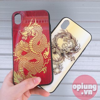 Ốp lưng mặt kính iPhone - ốp Rồng Vàng và Rồng Đỏ cho iPhone 6 7 8 x xsmax 11 pro max 12 12mini 12promax k224