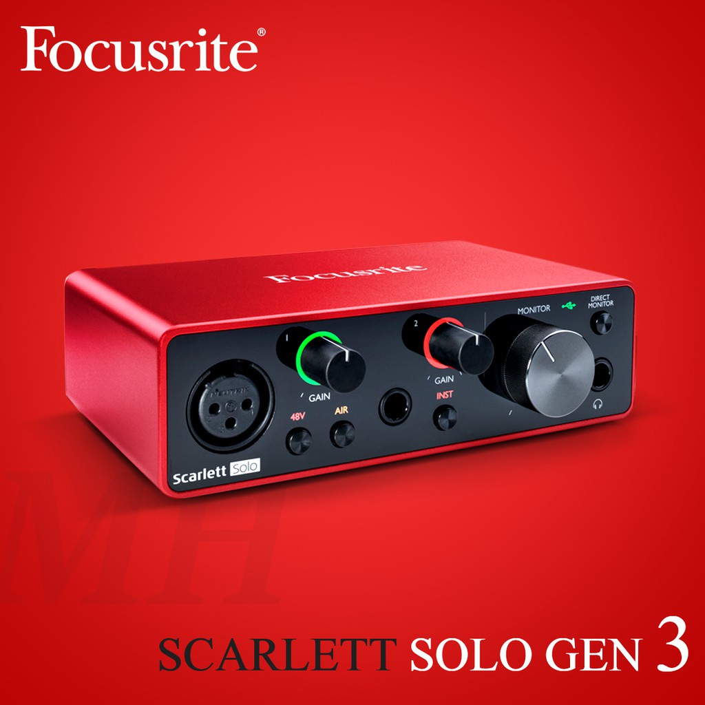 Sound Card Focusrite Scarlett Solo Gen 3 . Âm Thanh Cực Hay , Chuyên Dùng Phòng Thu , Livestream Chuyên Nghiệp