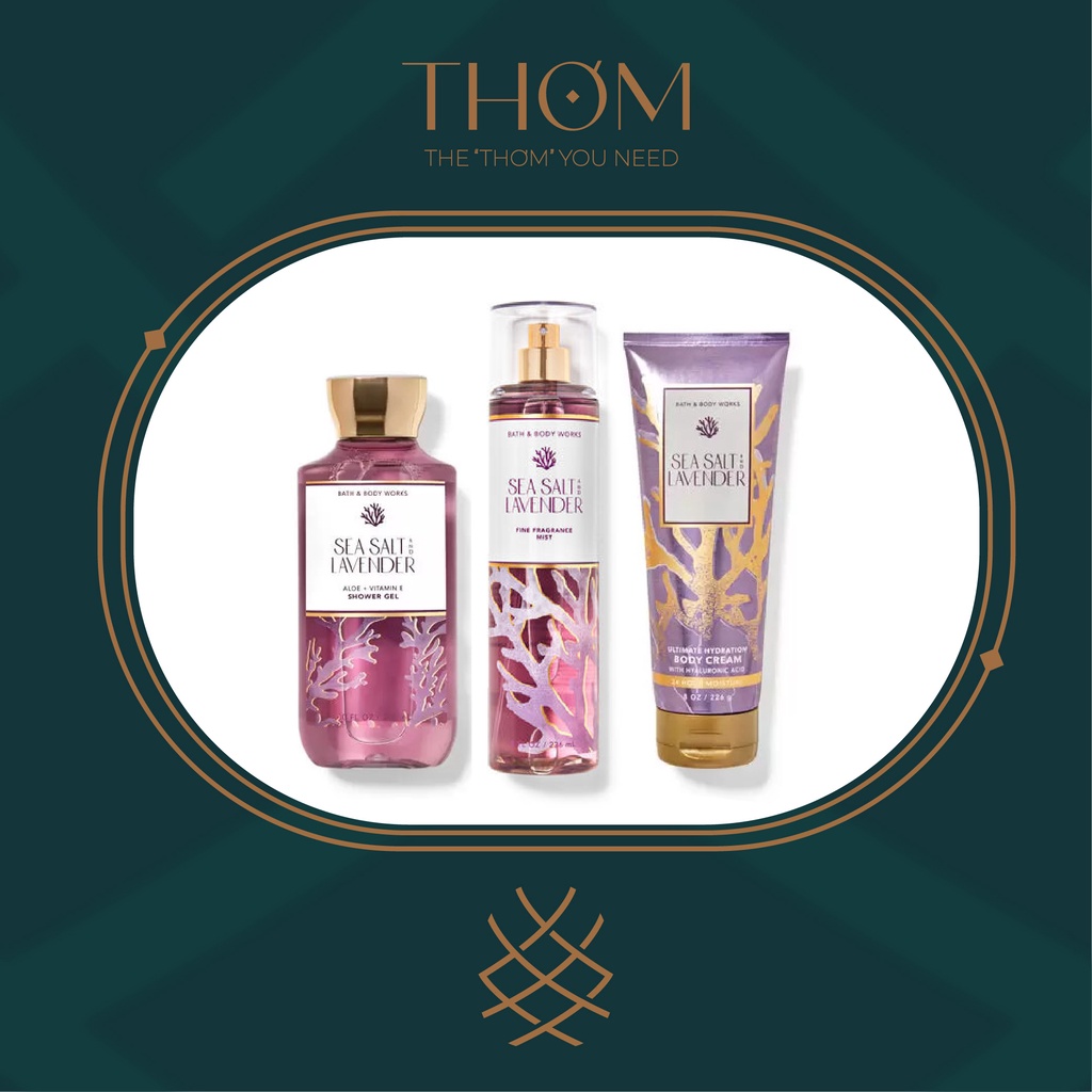 SEA SALT & LAVENDER | Sản Phẩm Tắm Dưỡng Xịt Thơm Toàn Thân Bath & Body Works