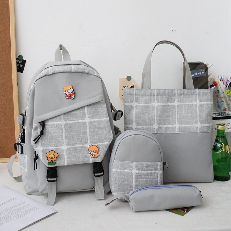 Balo học sinh kẻ sọc thời trang phong cách hàn quốc ielgy large-capacity backpack