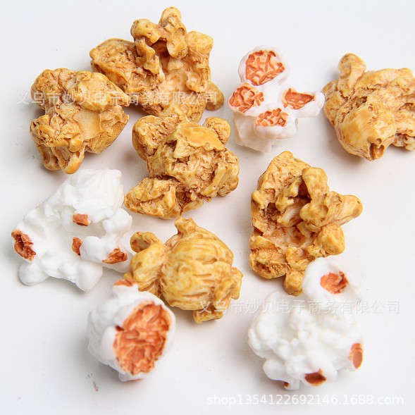 Charm mô hình bỏng ngô, bắp rang bơ Popcorn trang trí nhà búp bê, tiểu cảnh, móc chìa khóa, DIY