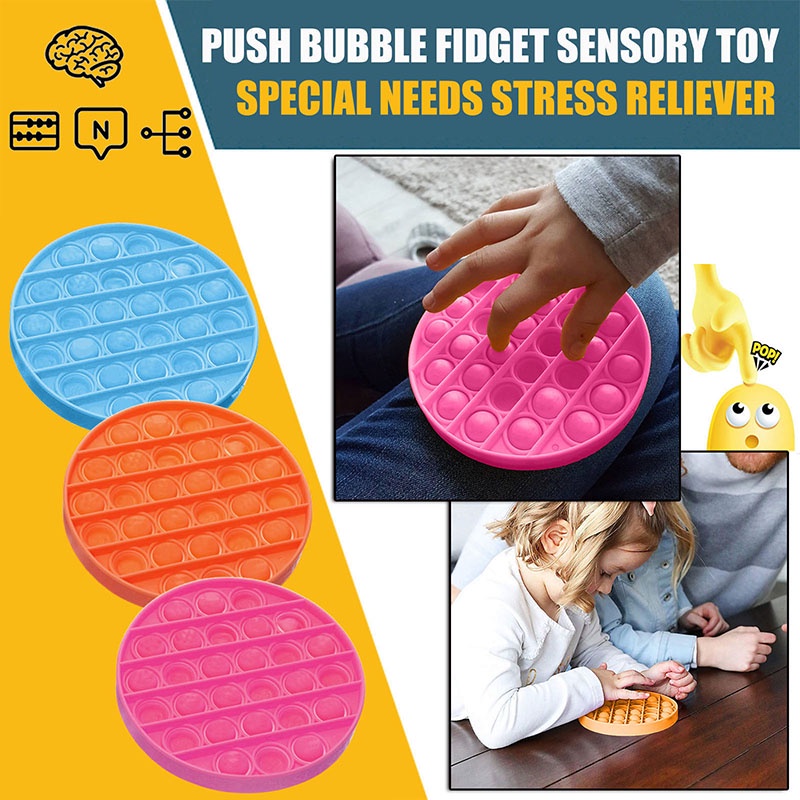 FINTOO Push Pop It Fidget Toy Rainbow Color Finger Pressure Bubble SensoryToys đồ chơi Bóp bong bóng thư giãn xả stress