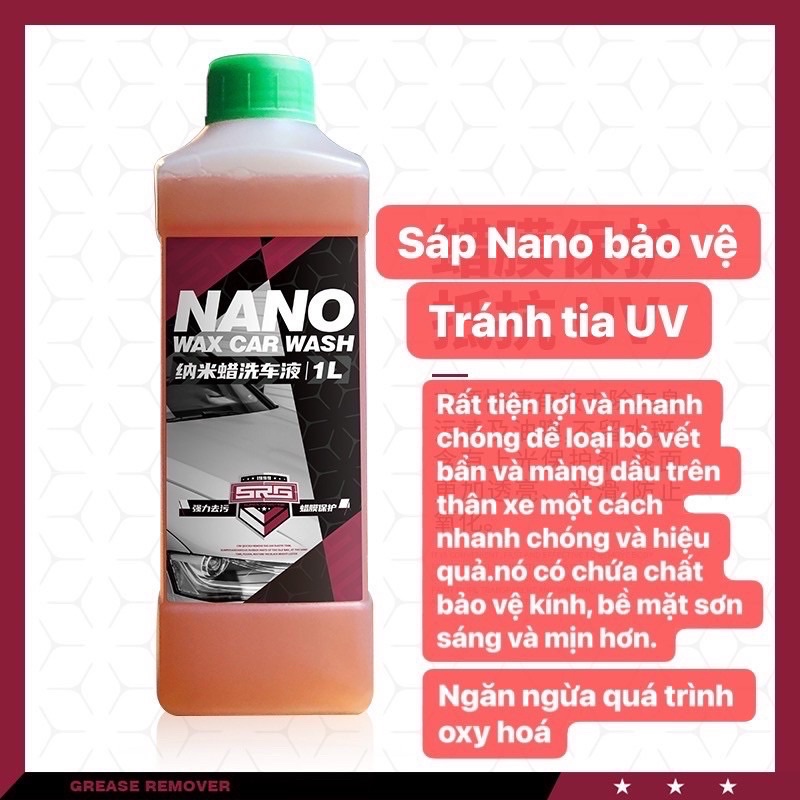 Dung Dịch rửa xe tạo bọt tuyết NaNo Wax Car Wash 1L