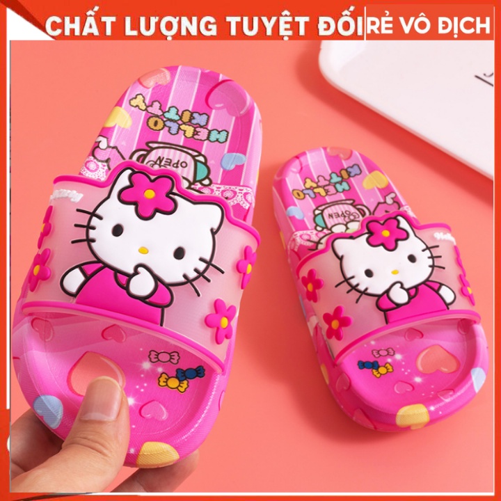 Dép Công Chúa Hello Kitty Cho bé Gái, Dép Siêu Nhân Cho Bé Trai Đế Mềm Đi êm Chân Bảo Hành 1 Năm