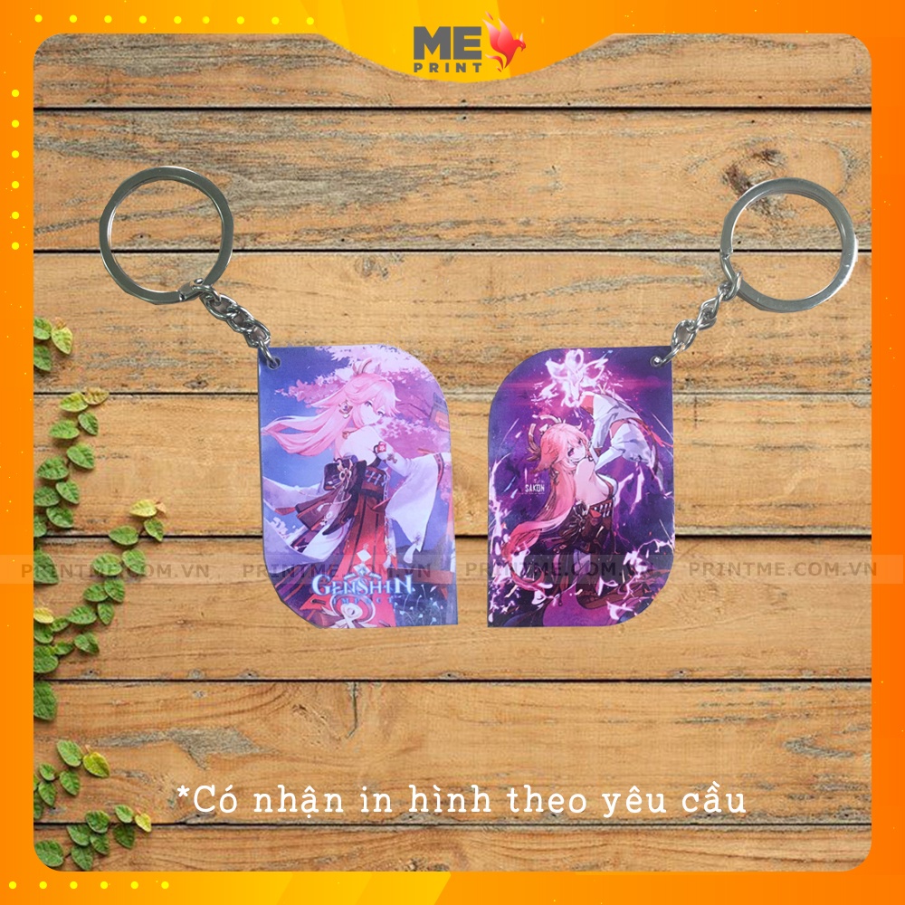 Móc khoá genshin impact in 2 mặt chất liệu mica bền đẹp cute, móc khoá in theo yêu cầu hình game - anime - manga giá rẻ