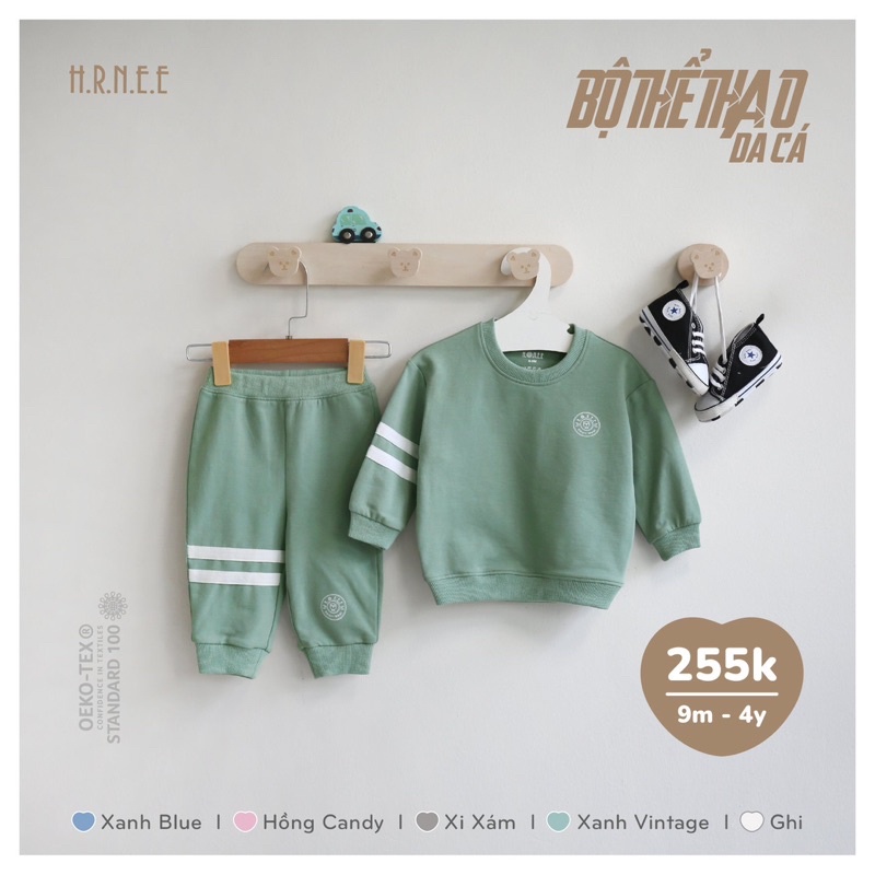 Hrnee Bộ nỉ da cá cho bé