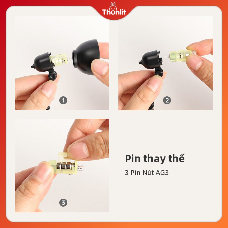 Đèn đọc sách mini Thunlit để bàn có kẹp và đế nam châm tiện dụng