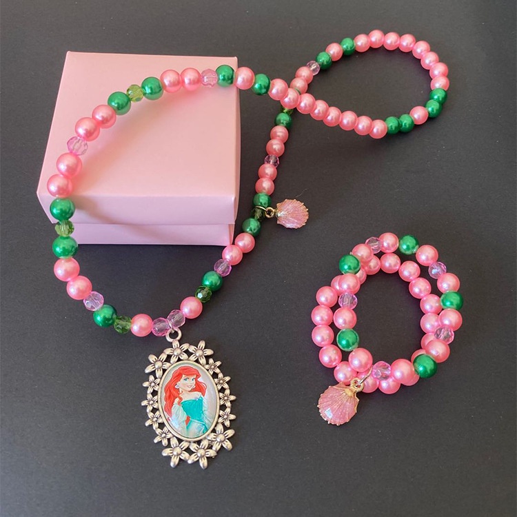 Bộ Vòng cổ + Khuyên Tai + Kẹp Tóc Hình Công Chúa Elsa Trong Phim Frozen Thời Trang Cho Bé Gái
