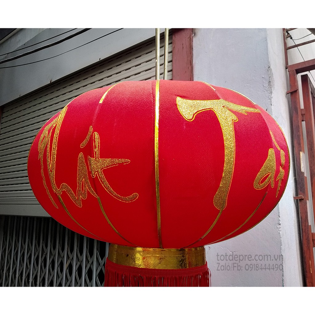 Đèn lồng Tết cao cấp cao  60cm đường kính 45cm