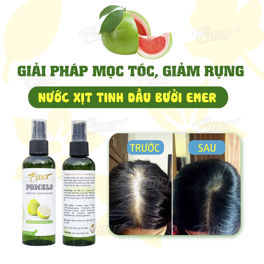 [Mã BMBAU50 giảm 7% đơn 99K] Bộ 4 chai tinh dầu bưởi kích mọc tóc pomelo Emer Garin 100ml x4 dưỡng tóc