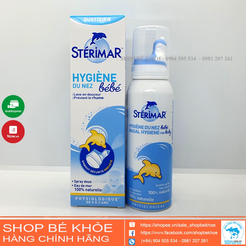 Xịt muối mũi Sterimar nước biển sâu xịt mũi cá heo vàng, cam Sterimar pháp 100ml