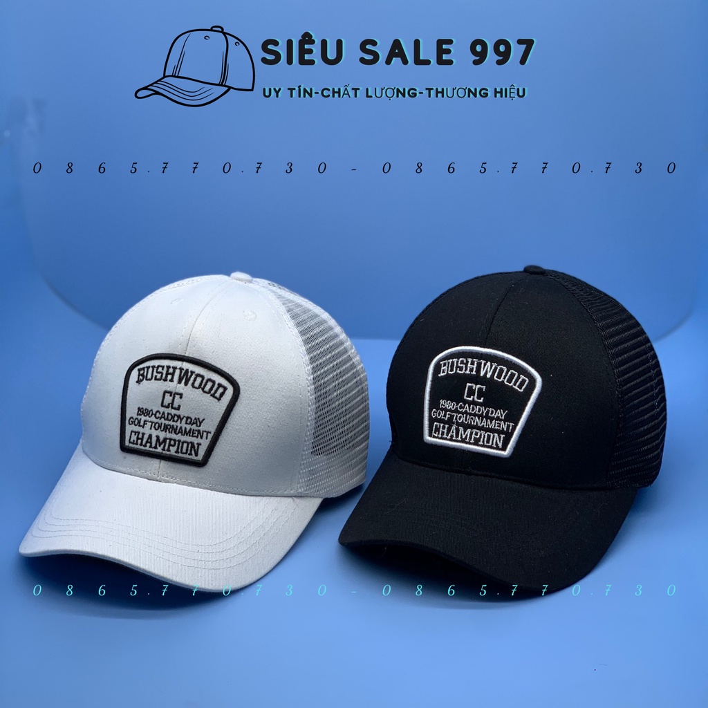 MŨ LƯỠI TRAI KẾT LƯỚI THÊU LOGO BUSHWODD THỜI TRANG ĐƠN GIẢN ĐẸP