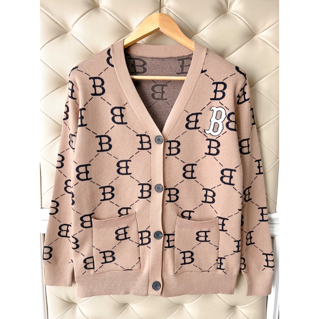 Áo khoác Cardigan len dệt kim họa tiết thêu BBR Quảng Châu cao cấp, Cadigan dày dặn thương hiệu thời trang D&R L004