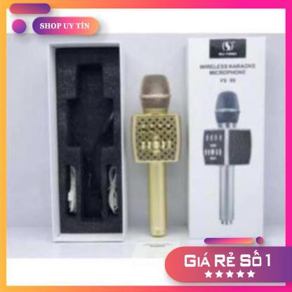 Micro hát karaoke YS 95, YS96, YS97 Kèm Loa Bluetooth Giá Rẻ- Tích Hợp Live Stream, Giả Giọng.