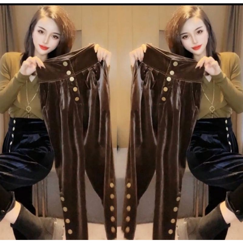 QUẦN NHUNG NÚT CÁO CẤP MÃ A490