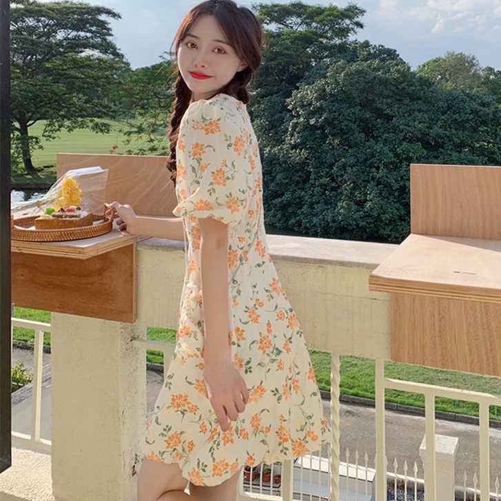 Đầm Chữ a Cổ Vuông Thời Trang Mùa Hè Cho Nữ