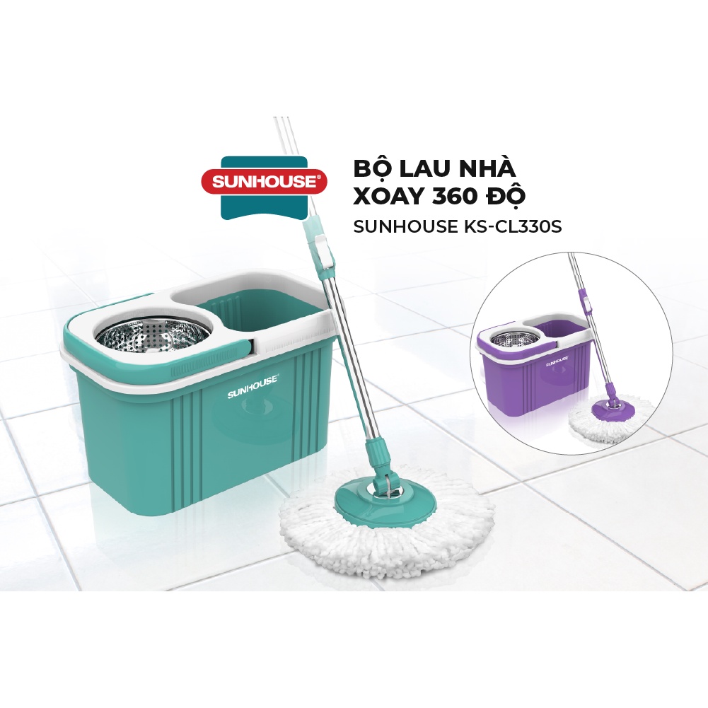 [Mã LIFEHL25 giảm 10% đơn350K] Bộ lau nhà thông minh SUNHOUSE 360 độ KS-CL330S