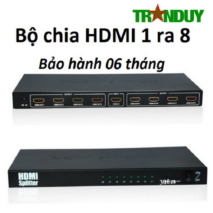 LT082 BỘ HUB CHIA HDMI 1 CỔNG HDMI RA 8 CỔNG HDMI