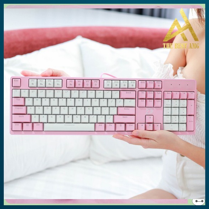 Bàn Phím Cơ Gaming Xuyên Led Dareu EK1280S Màu Trắng Hồng Bàn Phím Máy Tính Có Dây Chơi Game