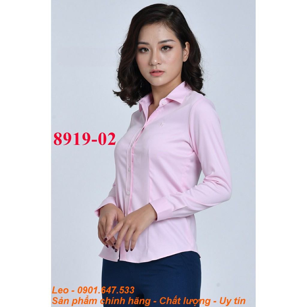 Áo sơ mi Thái Hoà vải sợi tre màu hồng 8919-02