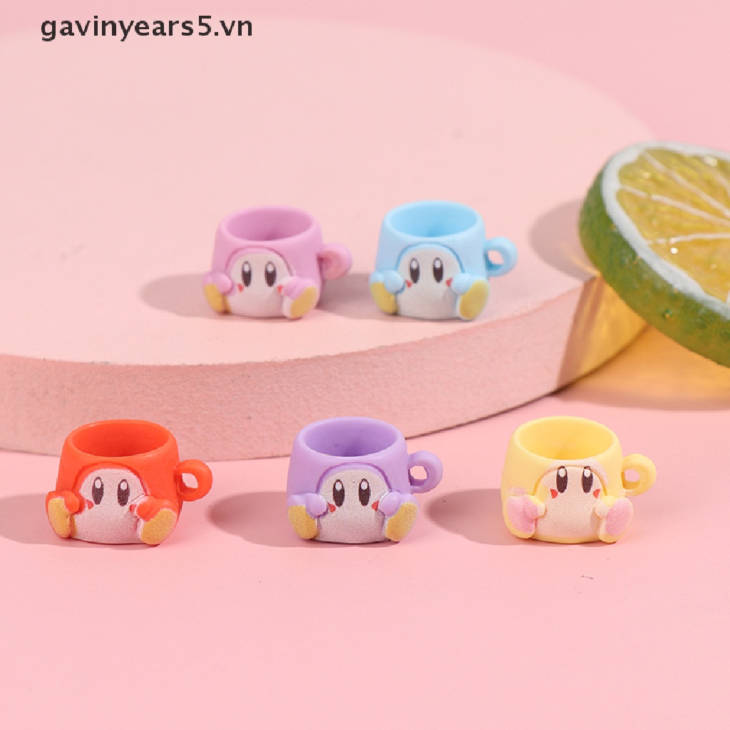 Set 5 Cốc Uống Nước Kiểu Hoạt Hình Bằng Nhựa Resin Tỷ Lệ 1 / 12 Trang Trí Nhà Búp Bê