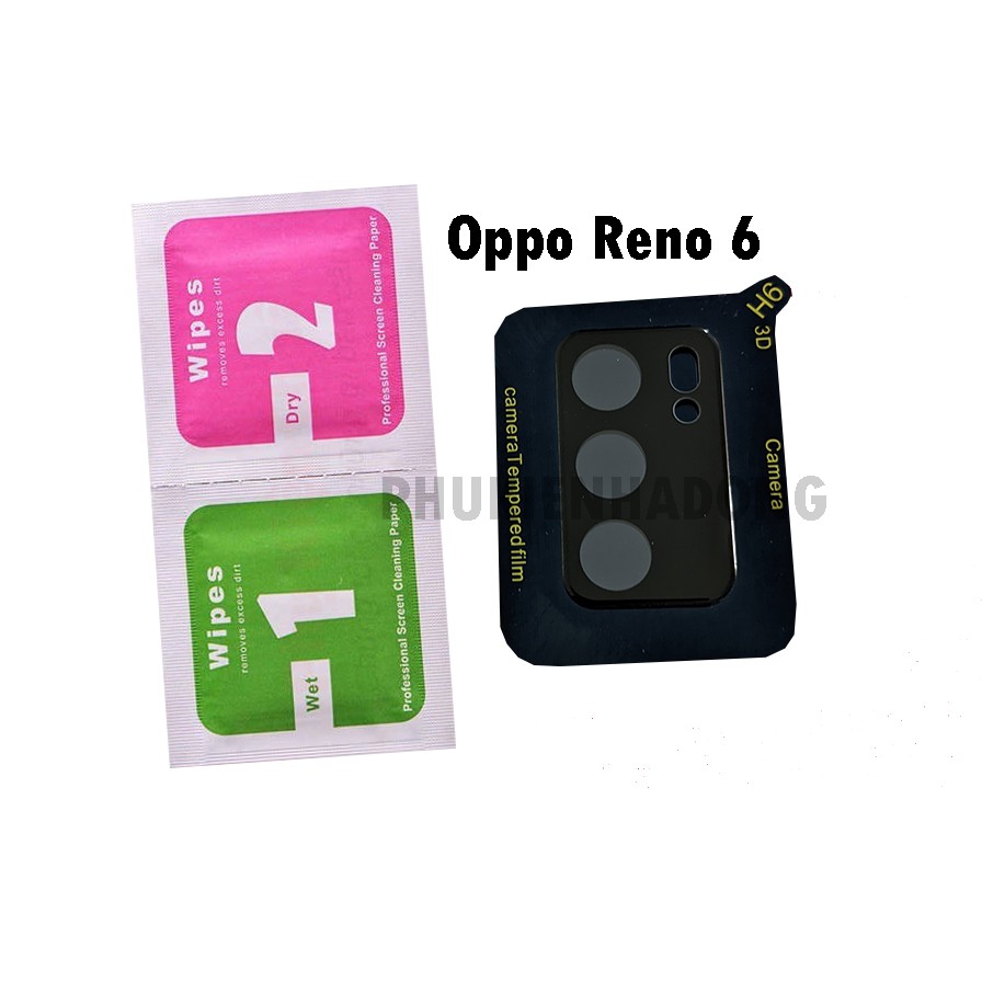 Kính cường lực camera Oppo Reno 6 (tặng giấy lau)